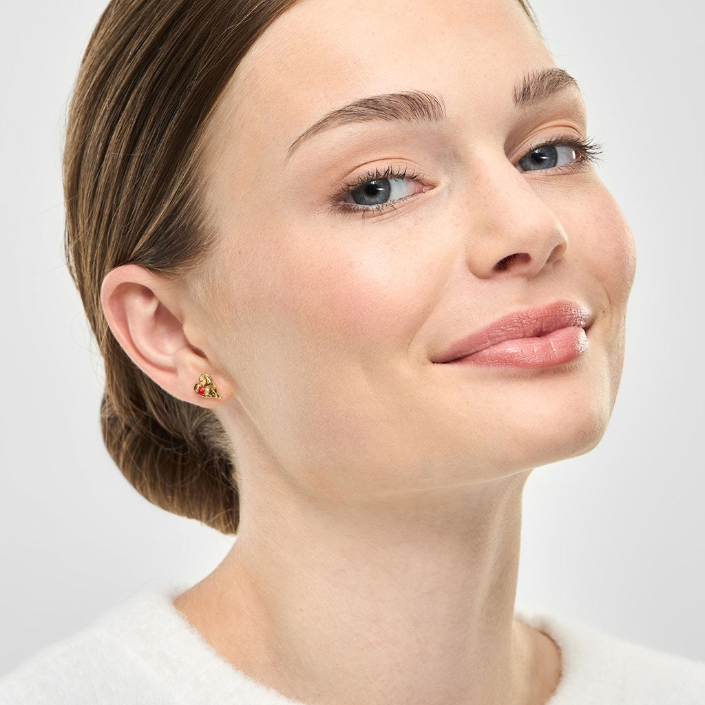 LULU Copenhagen Sweet Heart d'oreille 1 pièce Ear stud, 1 pcs Passion Red