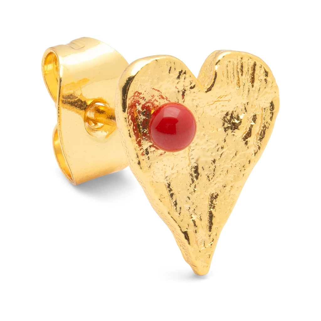 LULU Copenhagen Sweet Heart d'oreille 1 pièce Ear stud, 1 pcs Passion Red