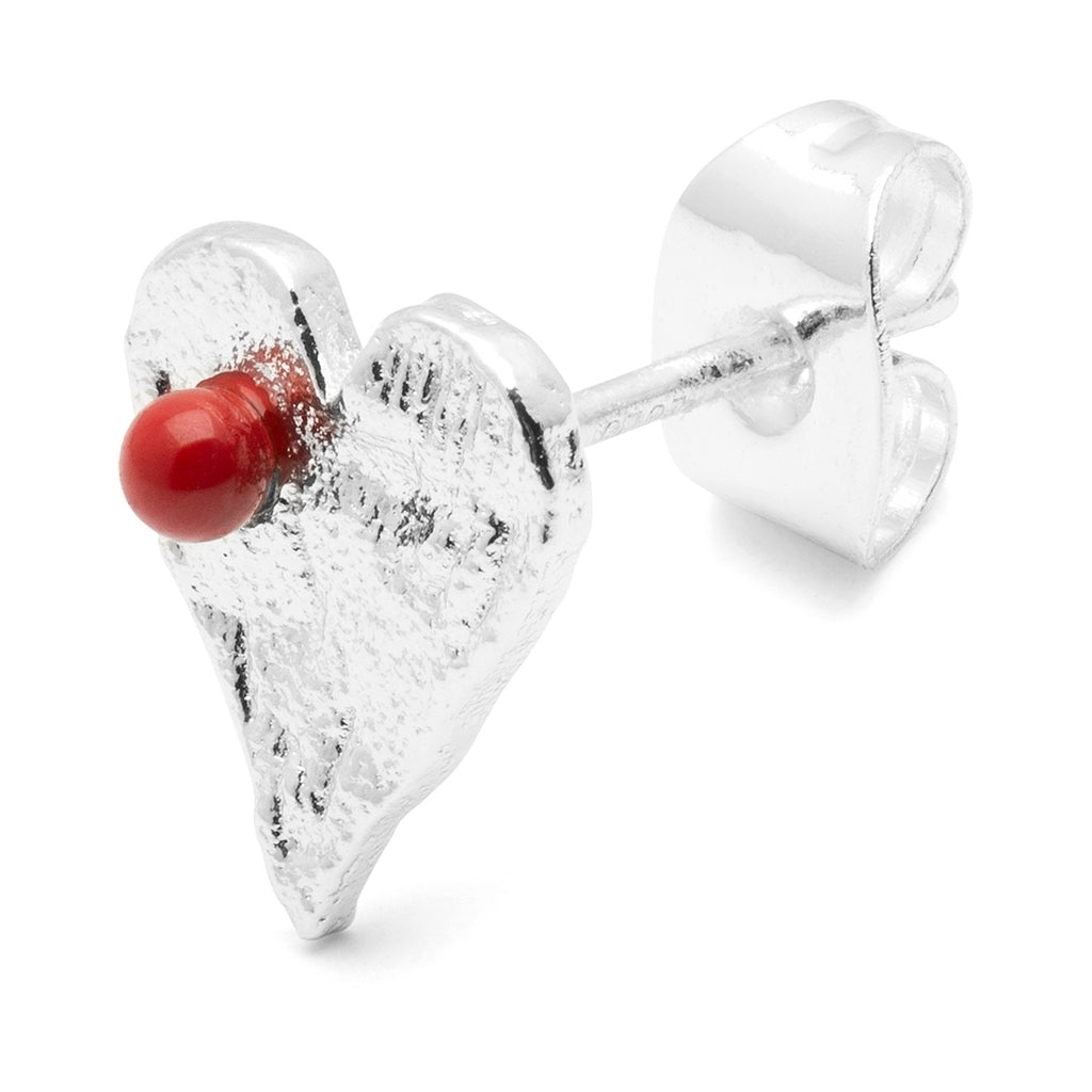 LULU Copenhagen Sweet Heart d'oreille 1 pièce Ear stud, 1 pcs Passion Red