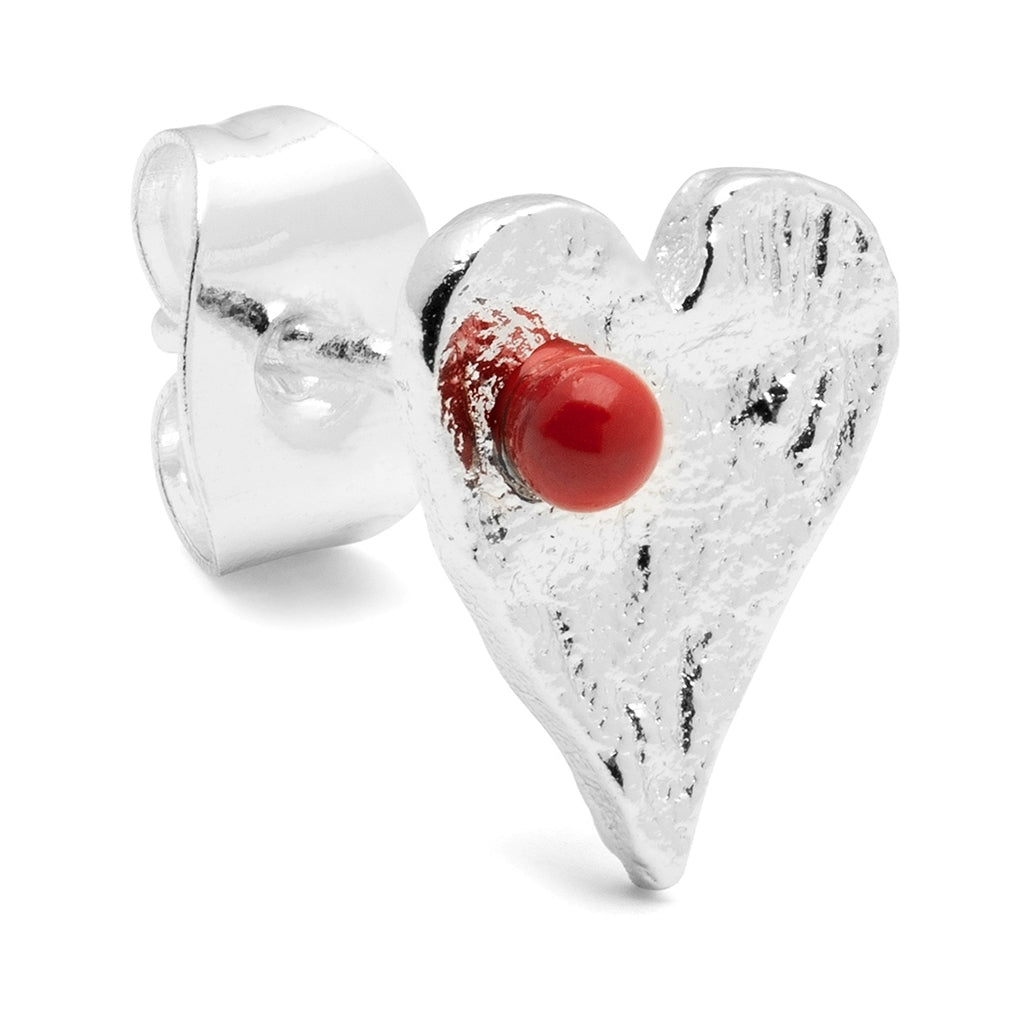 LULU Copenhagen Sweet Heart d'oreille 1 pièce Ear stud, 1 pcs Passion Red