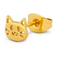 The Cat boucle d'oreille 1 pièce - Gold Plated