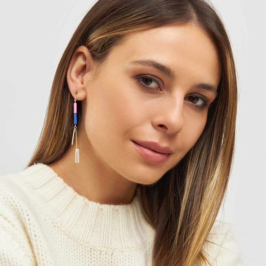 LULU Copenhagen Topping Long Crystal boucle d'oreille 1 pièce Ear stud, 1 pcs Gold Plated