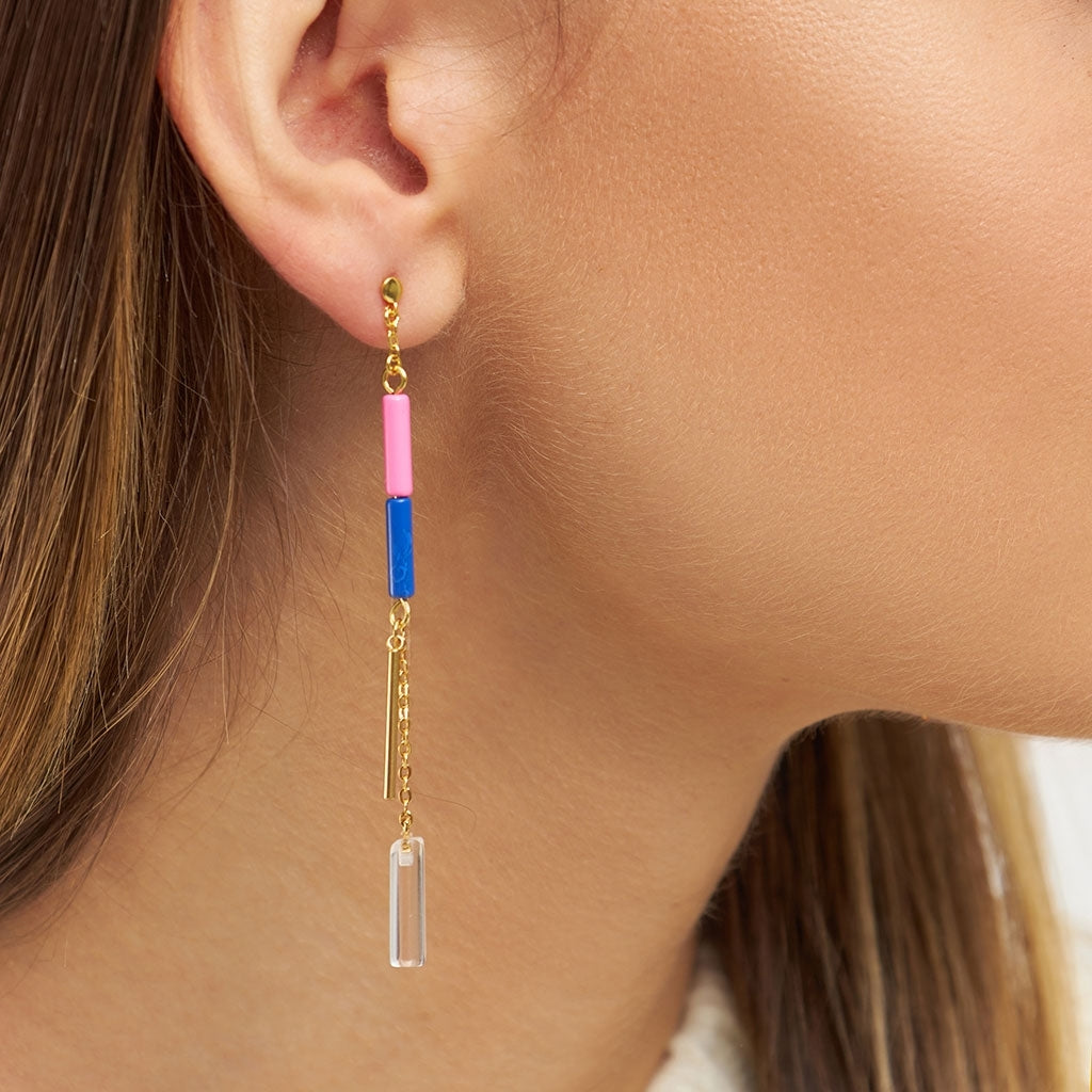 LULU Copenhagen Topping Long Crystal boucle d'oreille 1 pièce Ear stud, 1 pcs Gold Plated