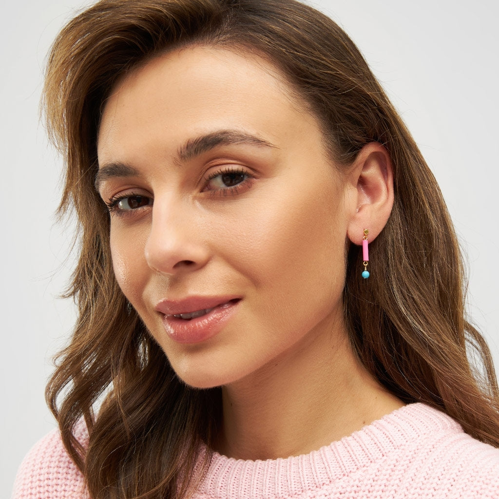 LULU Copenhagen Topping Short Pipe boucle d'oreille 1 pièce Ear stud, 1 pcs Pink