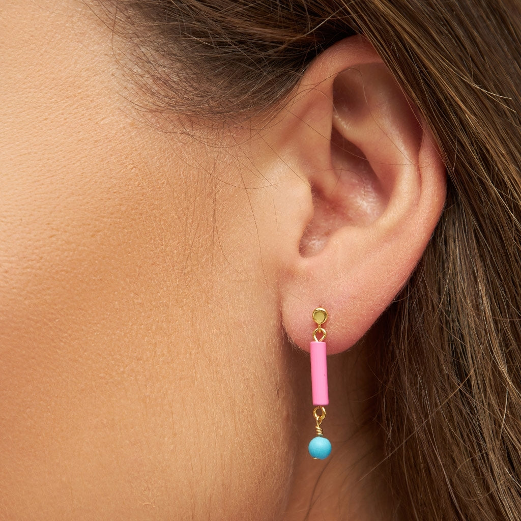 LULU Copenhagen Topping Short Pipe boucle d'oreille 1 pièce Ear stud, 1 pcs Pink