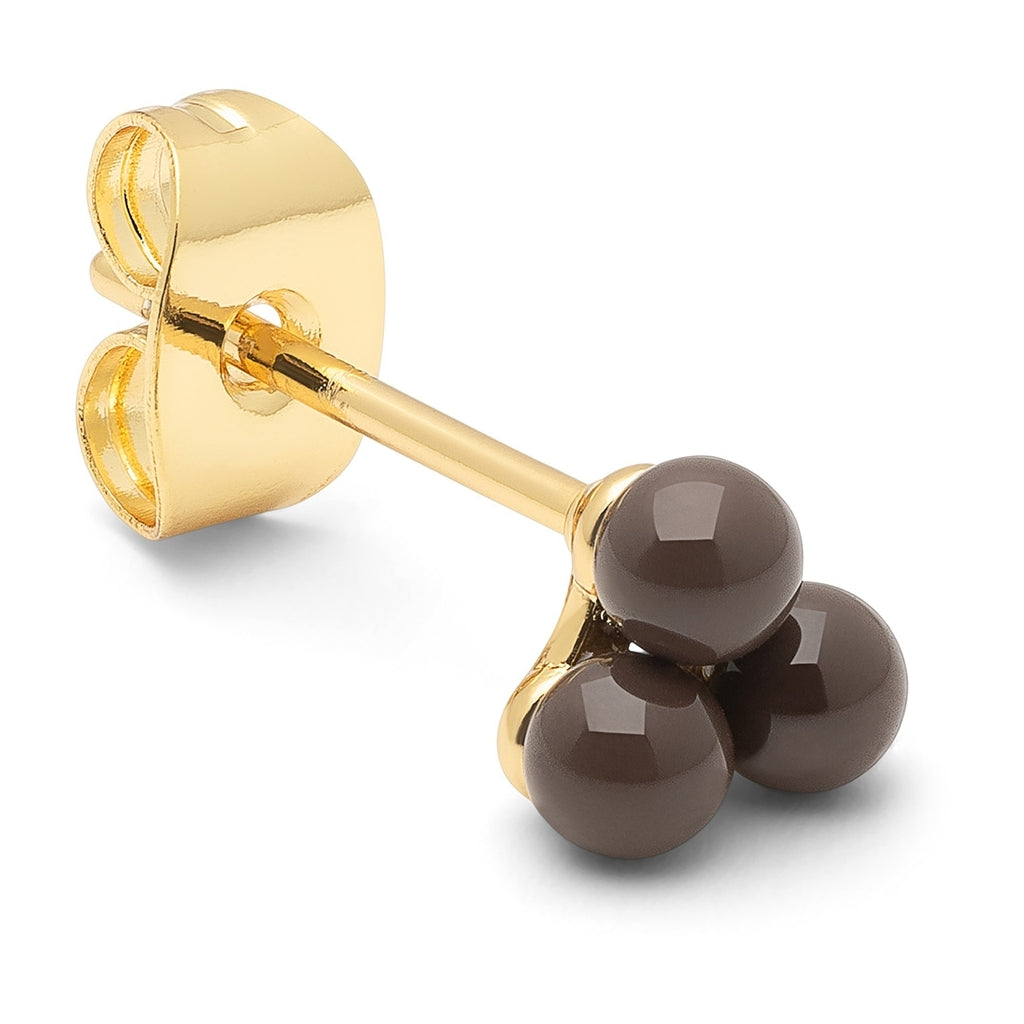 LULU Copenhagen Trio boucle d'oreille 1 pièce Ear stud, 1 pcs Cocoa Powder