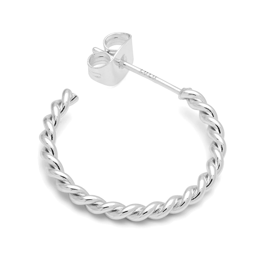 LULU Copenhagen Twisted Hoops paire - plaqué argent Hoops Silver Plated