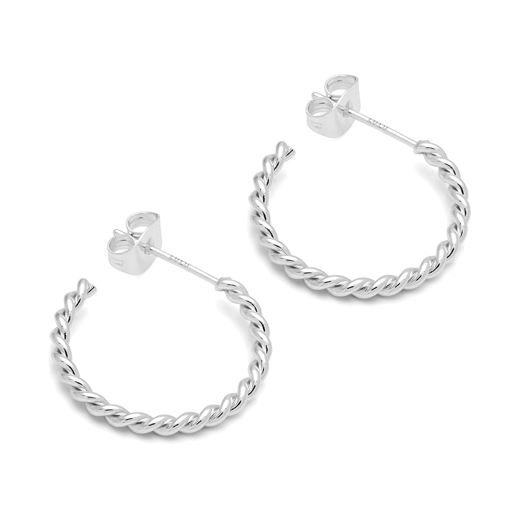 LULU Copenhagen Twisted Hoops paire - plaqué argent Hoops Silver Plated