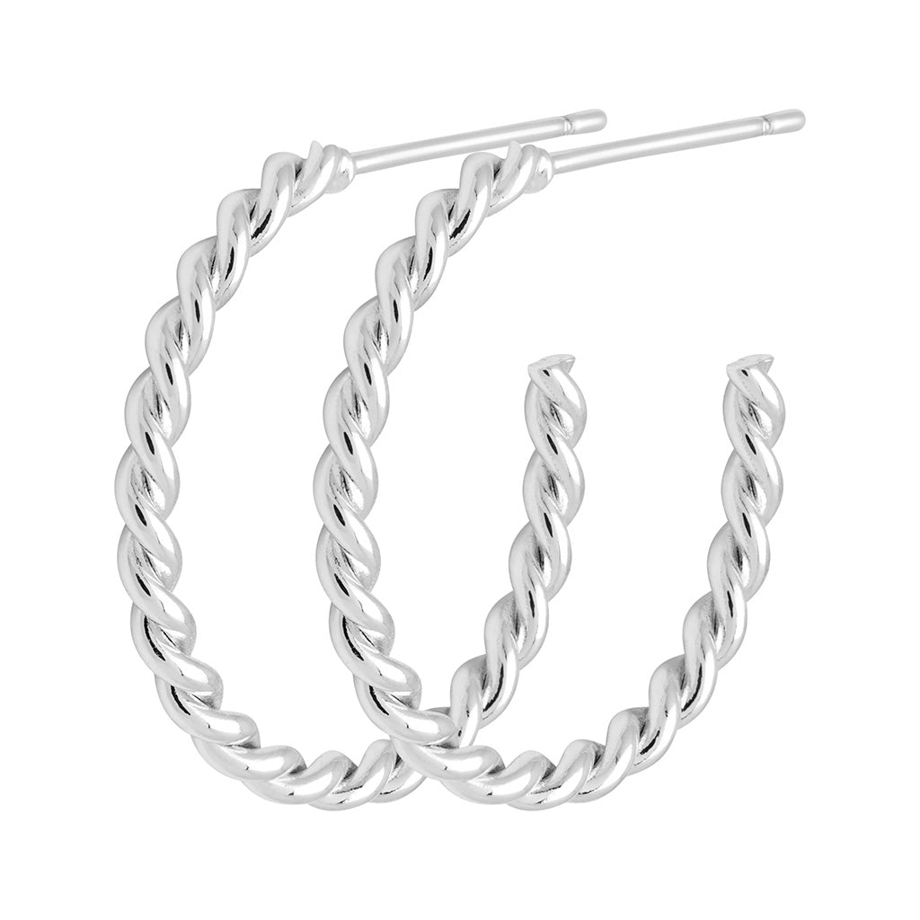 LULU Copenhagen Twisted Hoops paire - plaqué argent Hoops Silver Plated