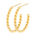 Twisted Hoops paire - plaqué or - Gold Plated