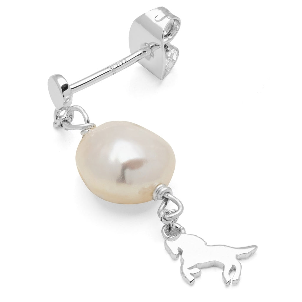 LULU Copenhagen Wild Horse Pearl earring 1 pcs Ear stud, 1 pcs Silver Plated