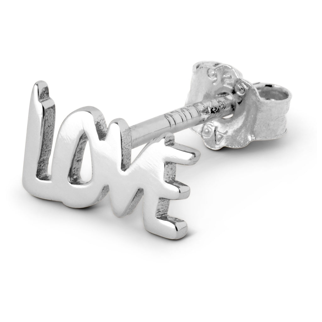 LULU Copenhagen Word Love boucle d'oreille 1 pièce Ear stud, 1 pcs Silver