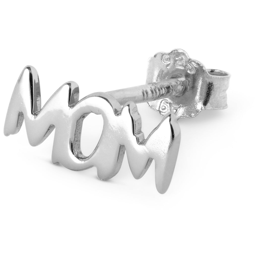 LULU Copenhagen Word Mom boucle d'oreille 1 pièce Ear stud, 1 pcs Silver