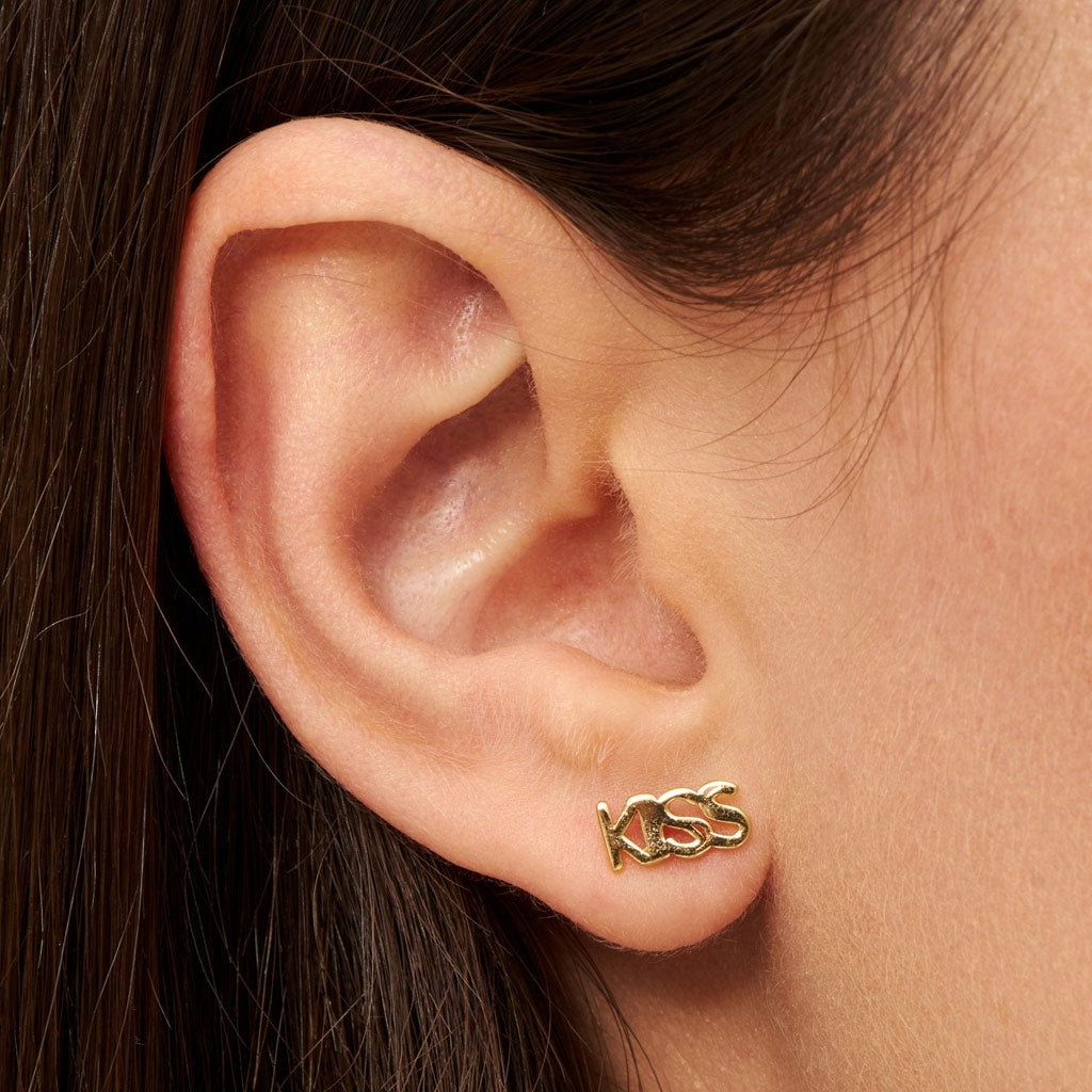 LULU Copenhagen Word Kiss boucle d'oreille 1 pièce Ear stud, 1 pcs Gold Plated