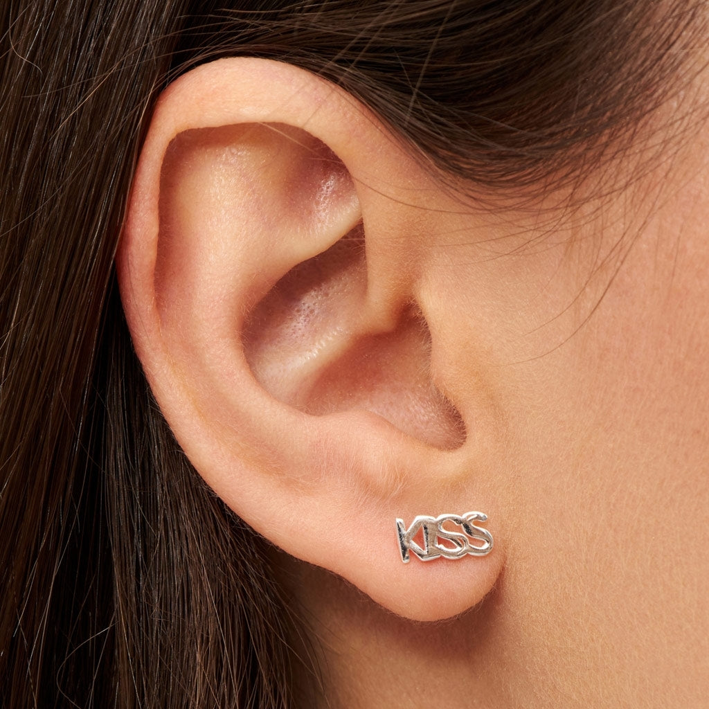 LULU Copenhagen Word Kiss boucle d'oreille 1 pièce Ear stud, 1 pcs Silver