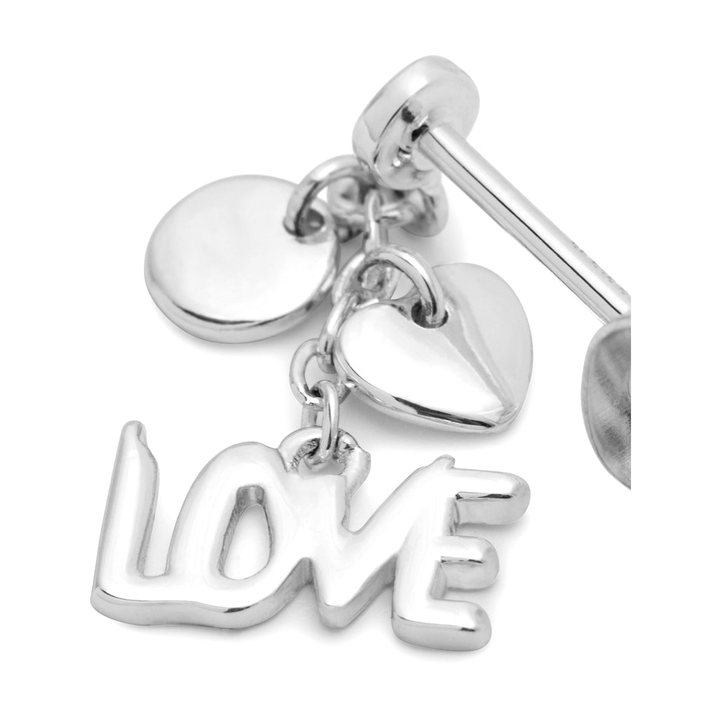 LULU Copenhagen Word Love Dangling boucle d'oreille 1 pièce Ear stud, 1 pcs Silver Plated