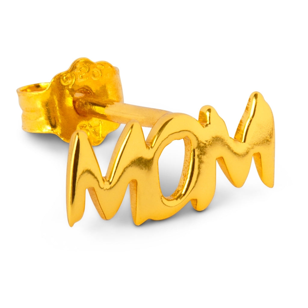 LULU Copenhagen Word Mom boucle d'oreille 1 pièce Ear stud, 1 pcs Gold Plated