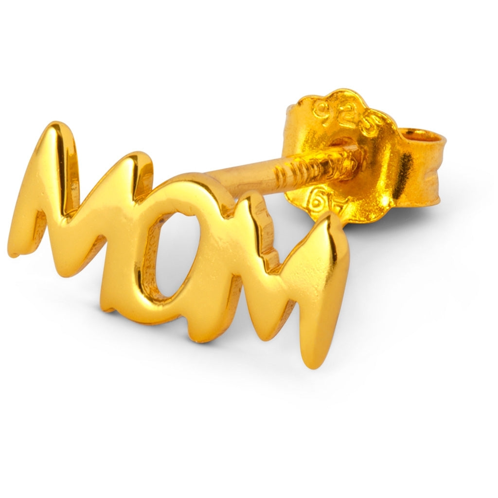 LULU Copenhagen Word Mom boucle d'oreille 1 pièce Ear stud, 1 pcs Gold Plated