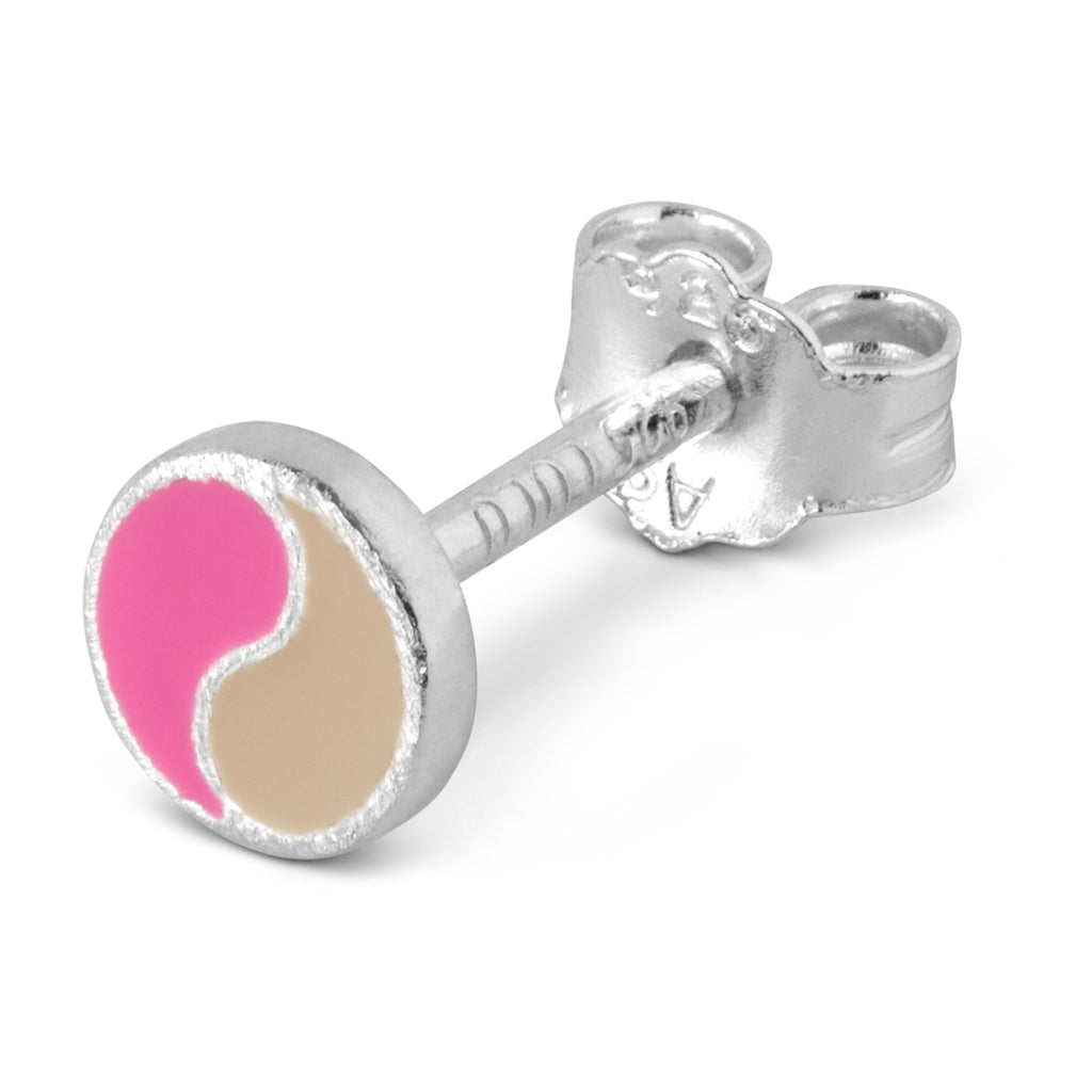 LULU Copenhagen Yin Yang boucle d'oreille 1 pièce Ear stud, 1 pcs Pink/Buttercream