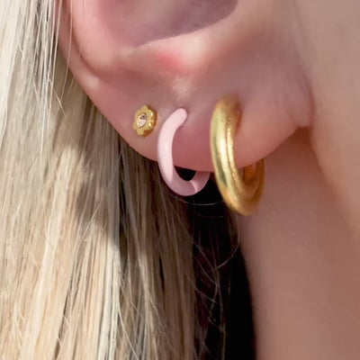 LULU Copenhagen Color Hoop Half Dip boucle d'oreille 1 pièce plaqué or Hoops Light pink