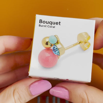 LULU Copenhagen Bouquet Burnt Coral boucle d'oreille 1 pièce Ear stud, 1 pcs Gold Plated