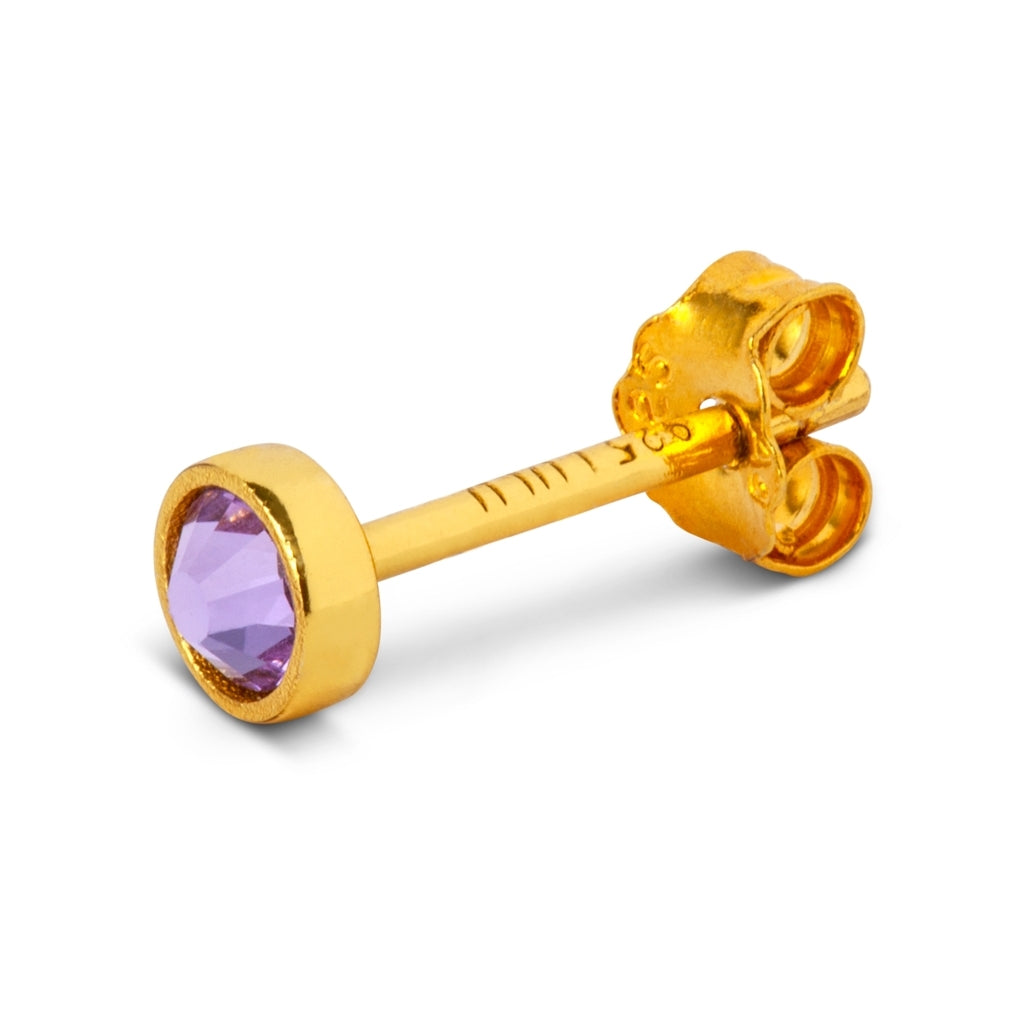 LULU Copenhagen Bling boucle d'oreille 1 pièce plaqué or Ear stud, 1 pcs Violet