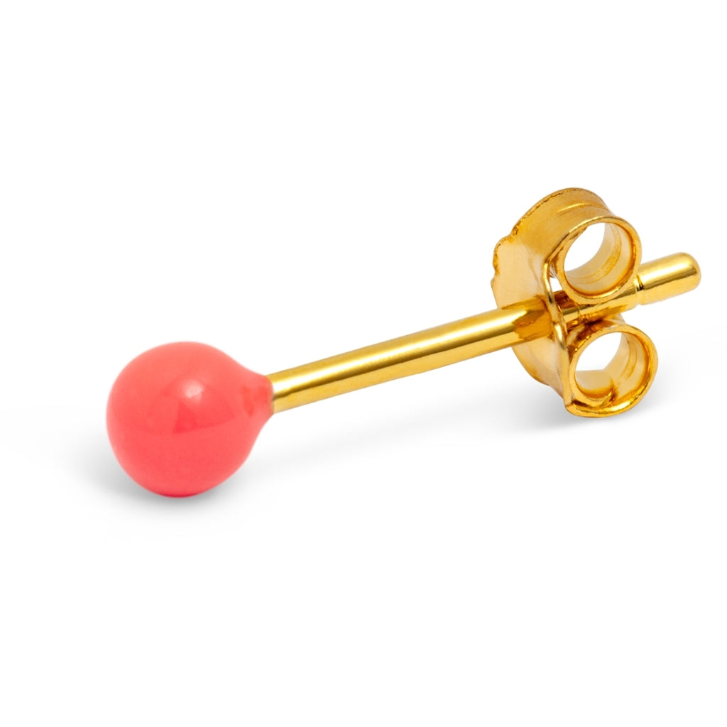 LULU Copenhagen Color Ball boucle d'oreille 1 pièce Ear stud, 1 pcs Orange
