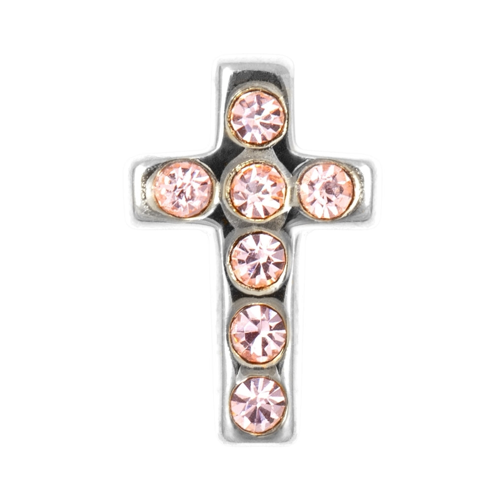 LULU Copenhagen Cross Crystal boucle d'oreille 1 pièce argent Ear stud, 1 pcs Rose