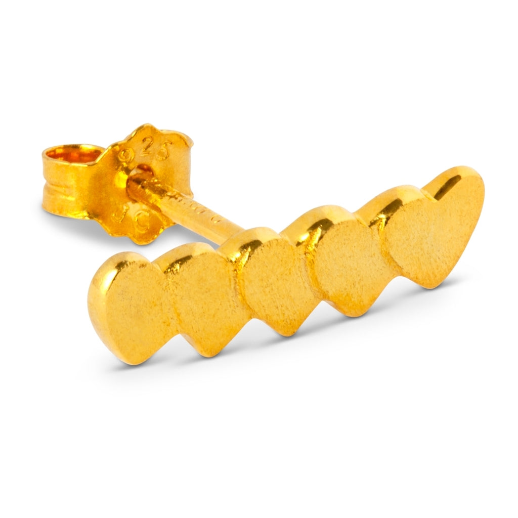 LULU Copenhagen Domino Hearts 5 boucle d'oreille 1 pièce Ear stud, 1 pcs Gold Plated