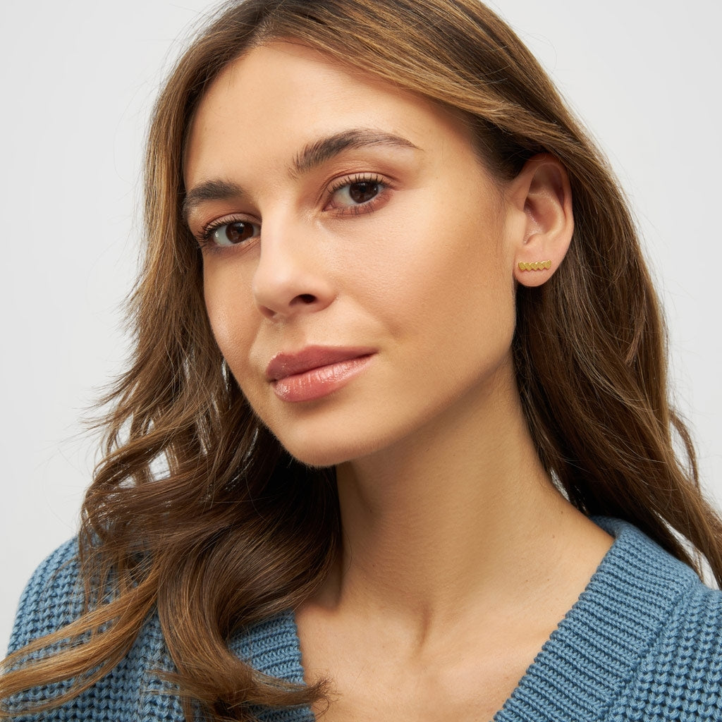 LULU Copenhagen Domino Hearts 5 boucle d'oreille 1 pièce Ear stud, 1 pcs Gold Plated