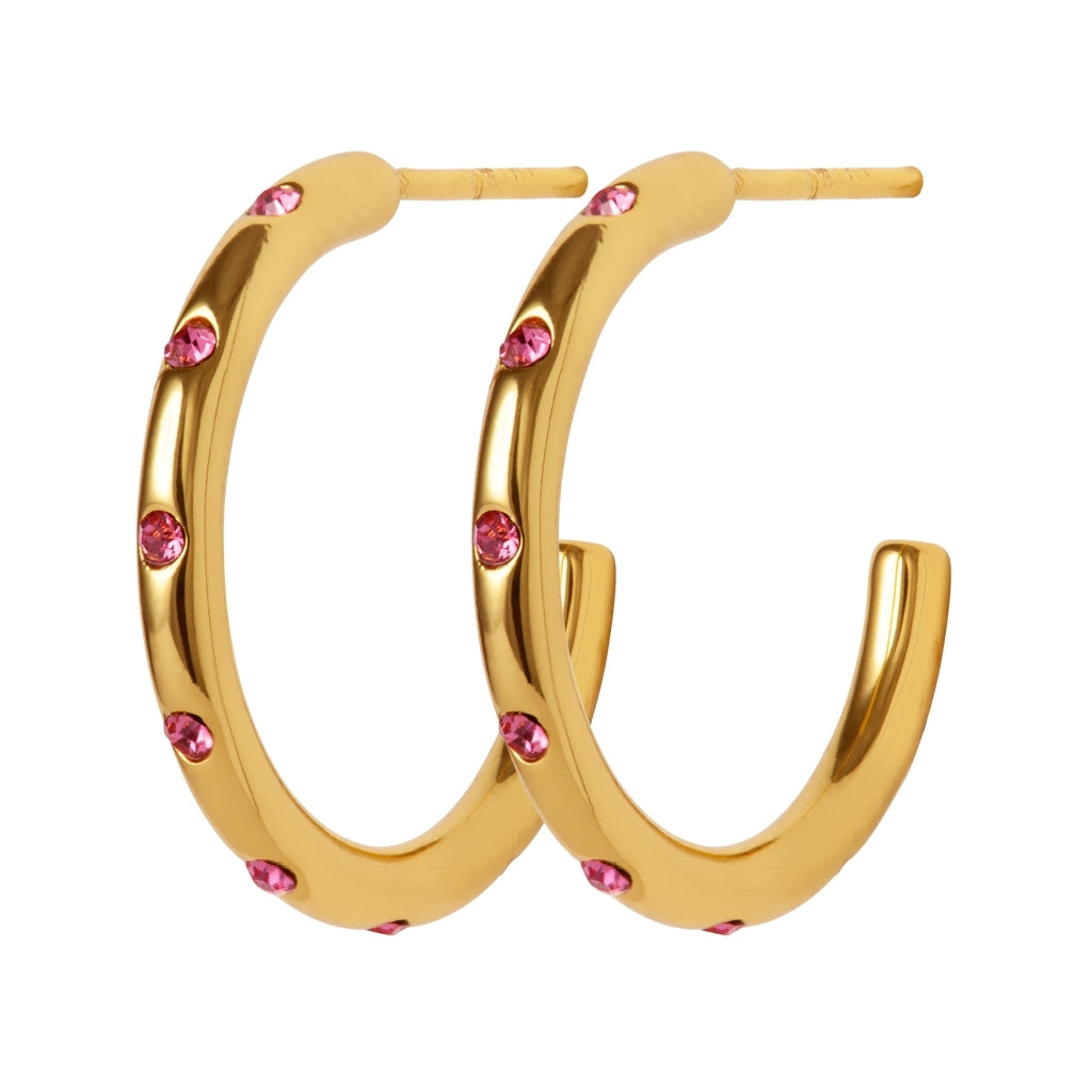 LULU Copenhagen OMG Hoops Medium paire plaqué or Hoops Rose