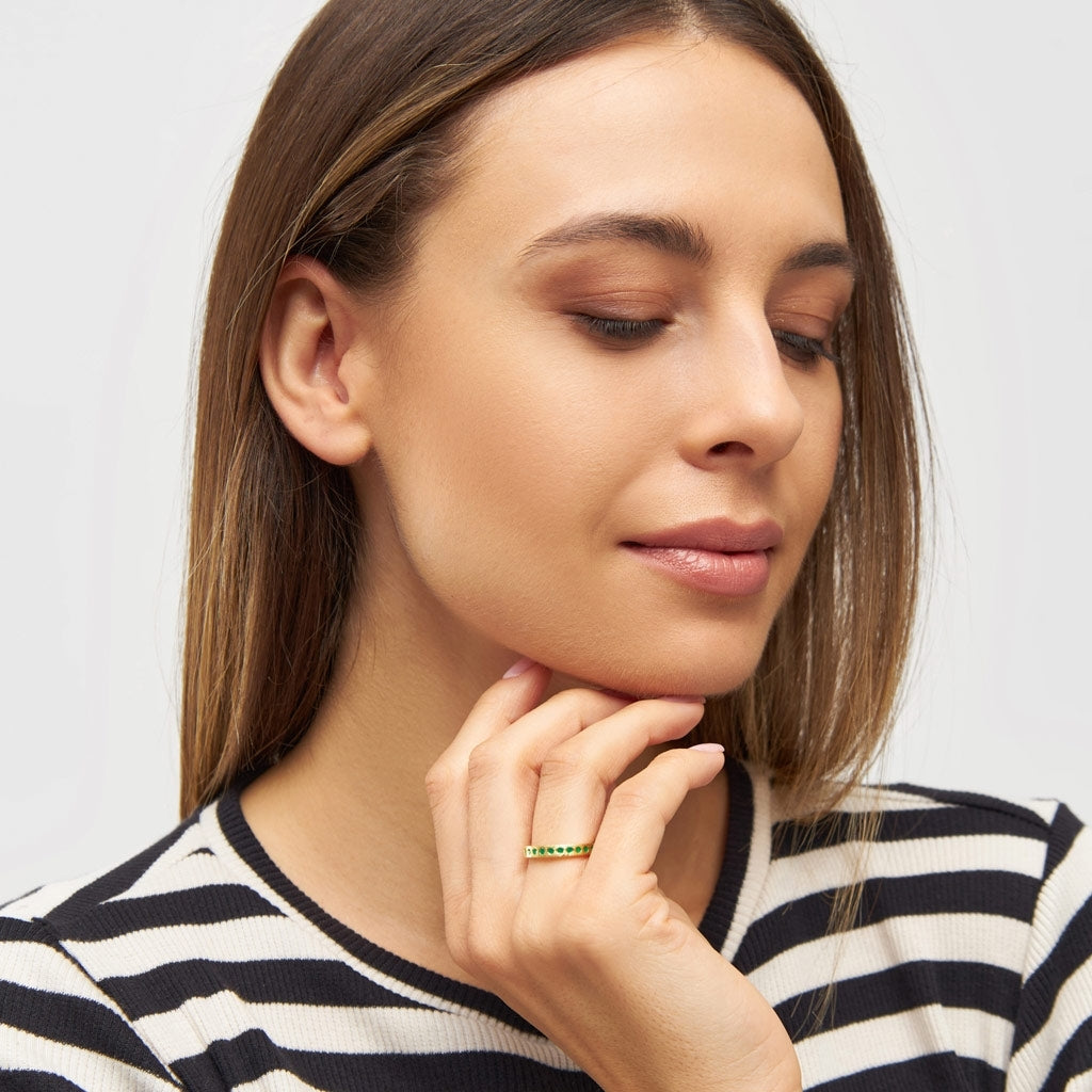 LULU Copenhagen Pattern Ring plaqué or Rings Light Green