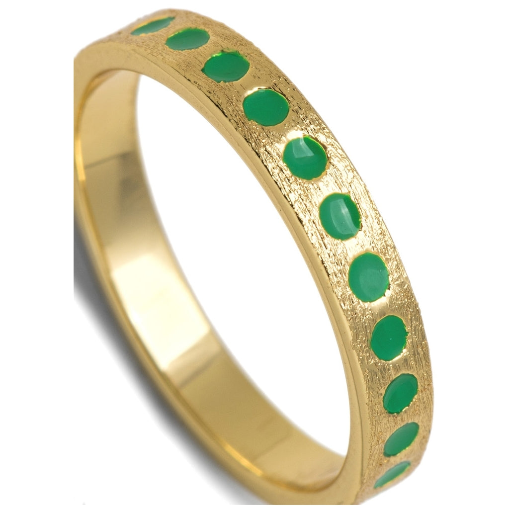 LULU Copenhagen Pattern Ring plaqué or Rings Light Green