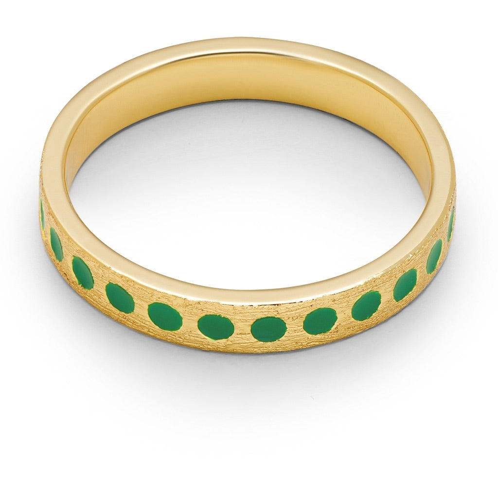 LULU Copenhagen Pattern Ring plaqué or Rings Light Green